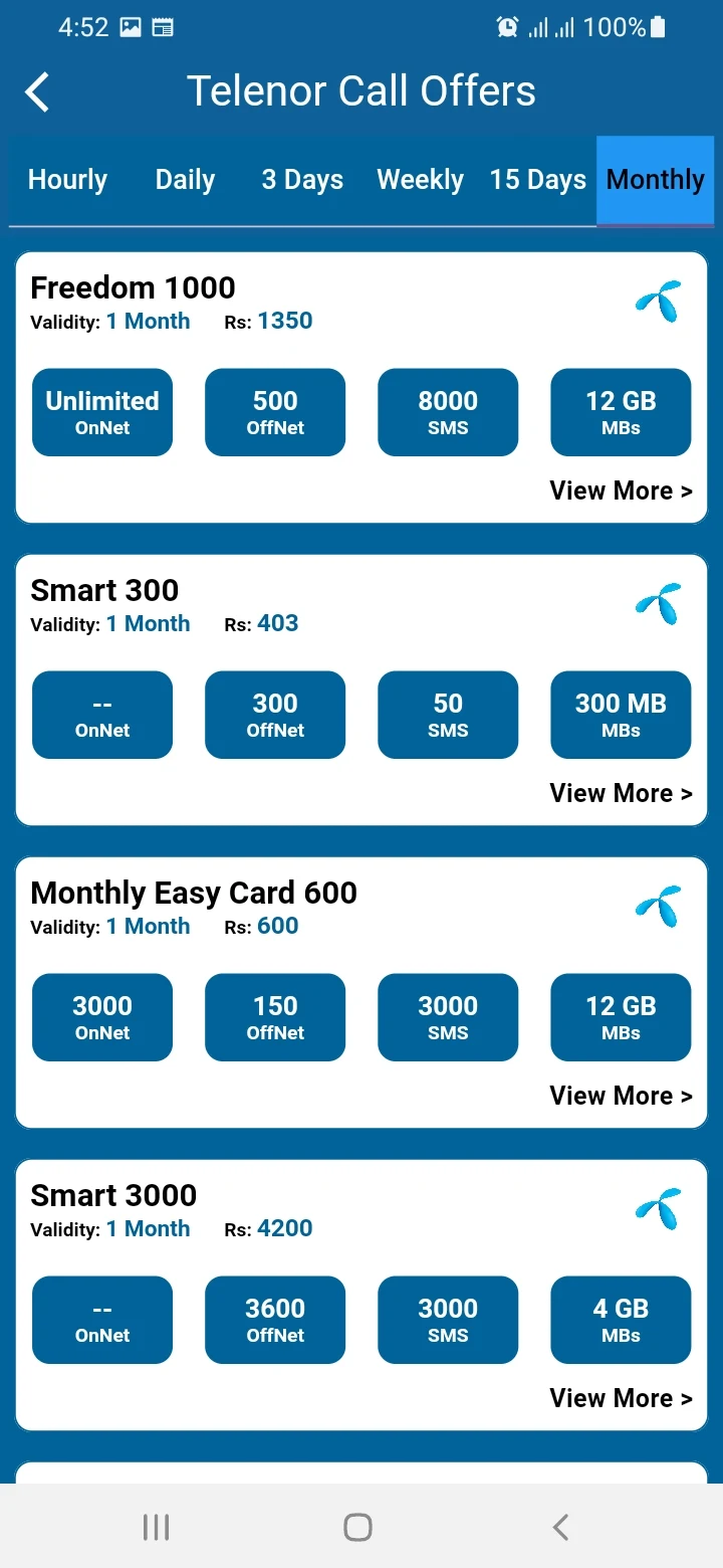 All Networks Packages 2026 screenshot